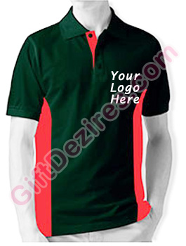 Designer Hunter Green and Red Color T Shirts With Logo